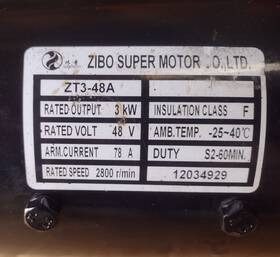 Zt3-48a Zibo New-high Torque 3kw 48v Electric Golf Cart Dc Motor