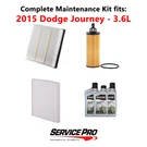 2015 Dodge Journey 3.6L Complete Oil, Air & Cabin Filter Kit (5W-20). Fixed Price $84.95.